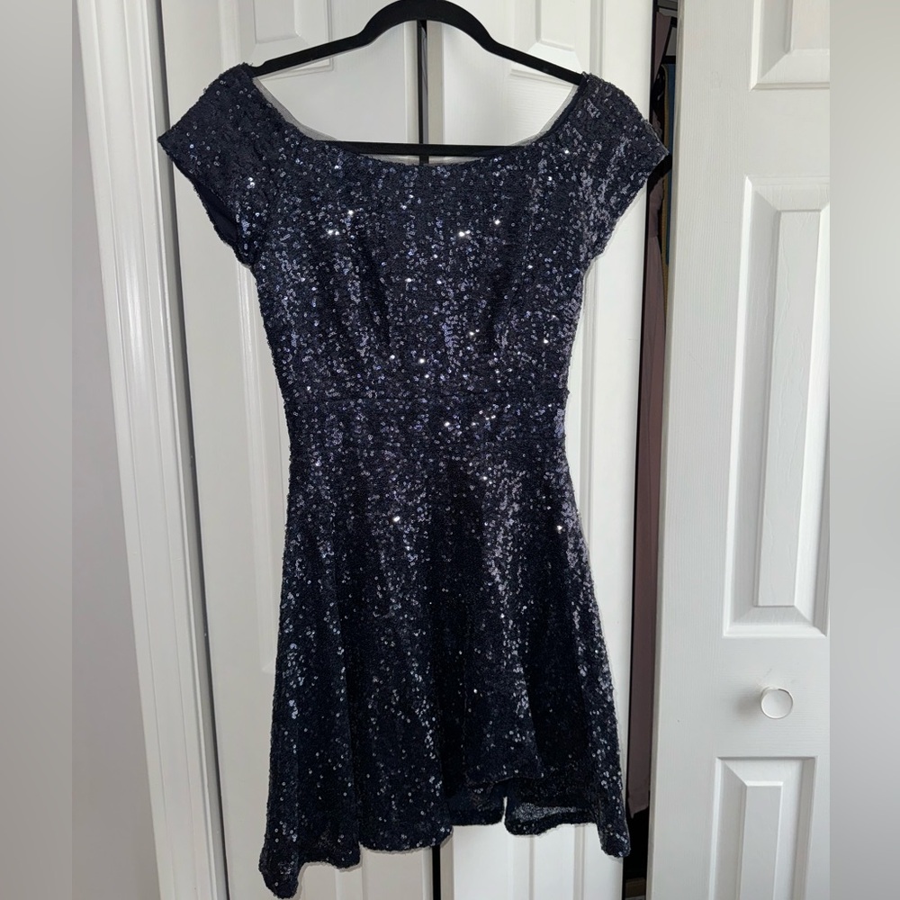 Windsor Navy Blue Sequin Dress